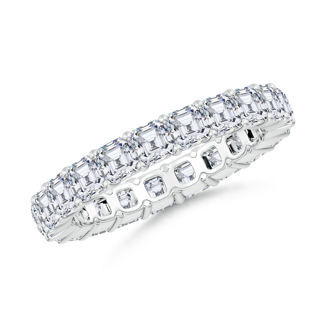 3mm FGVS Lab-Grown North-South Asscher-Cut Diamond Classic Eternity Wedding Band in 60 White Gold