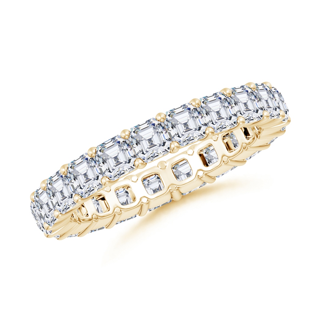 3mm FGVS Lab-Grown North-South Asscher-Cut Diamond Classic Eternity Wedding Band in 65 Yellow Gold