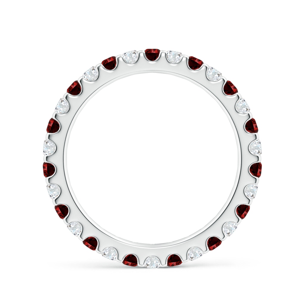 2mm Labgrown Lab-Grown Shared Prong Ruby and Diamond Eternity Band in 60 White Gold Side 199