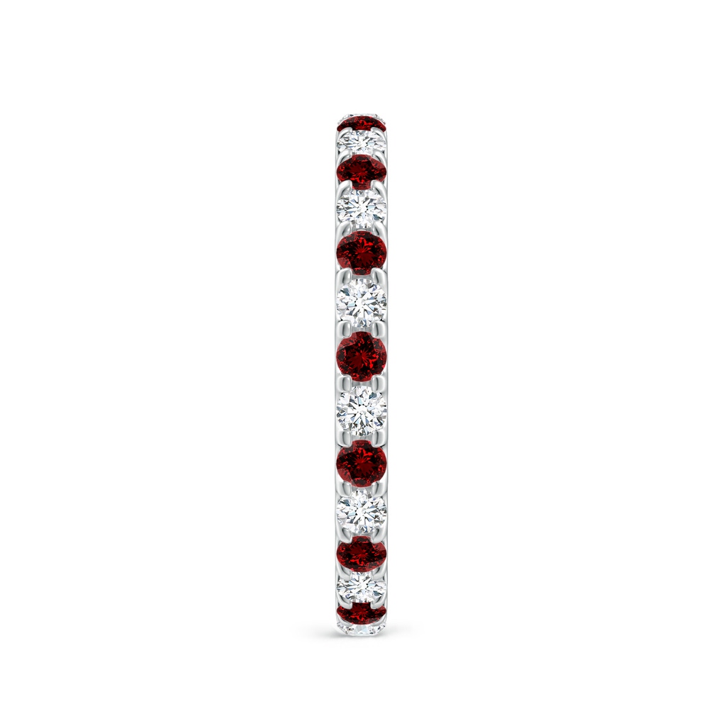 2mm Labgrown Lab-Grown Shared Prong Ruby and Diamond Eternity Band in 60 White Gold Side 299