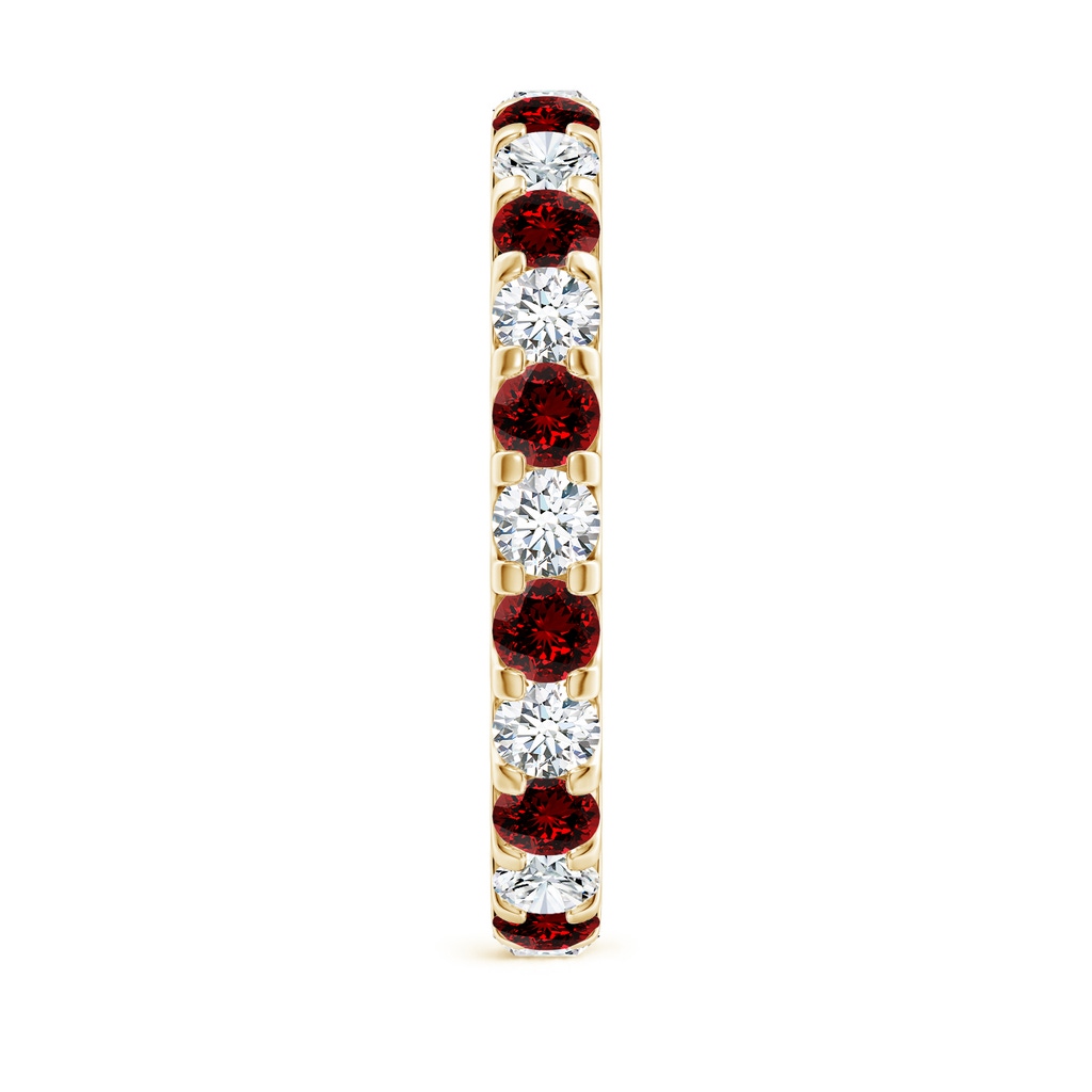 3mm Labgrown Lab-Grown Shared Prong Ruby and Diamond Eternity Band in 65 Yellow Gold Side 299