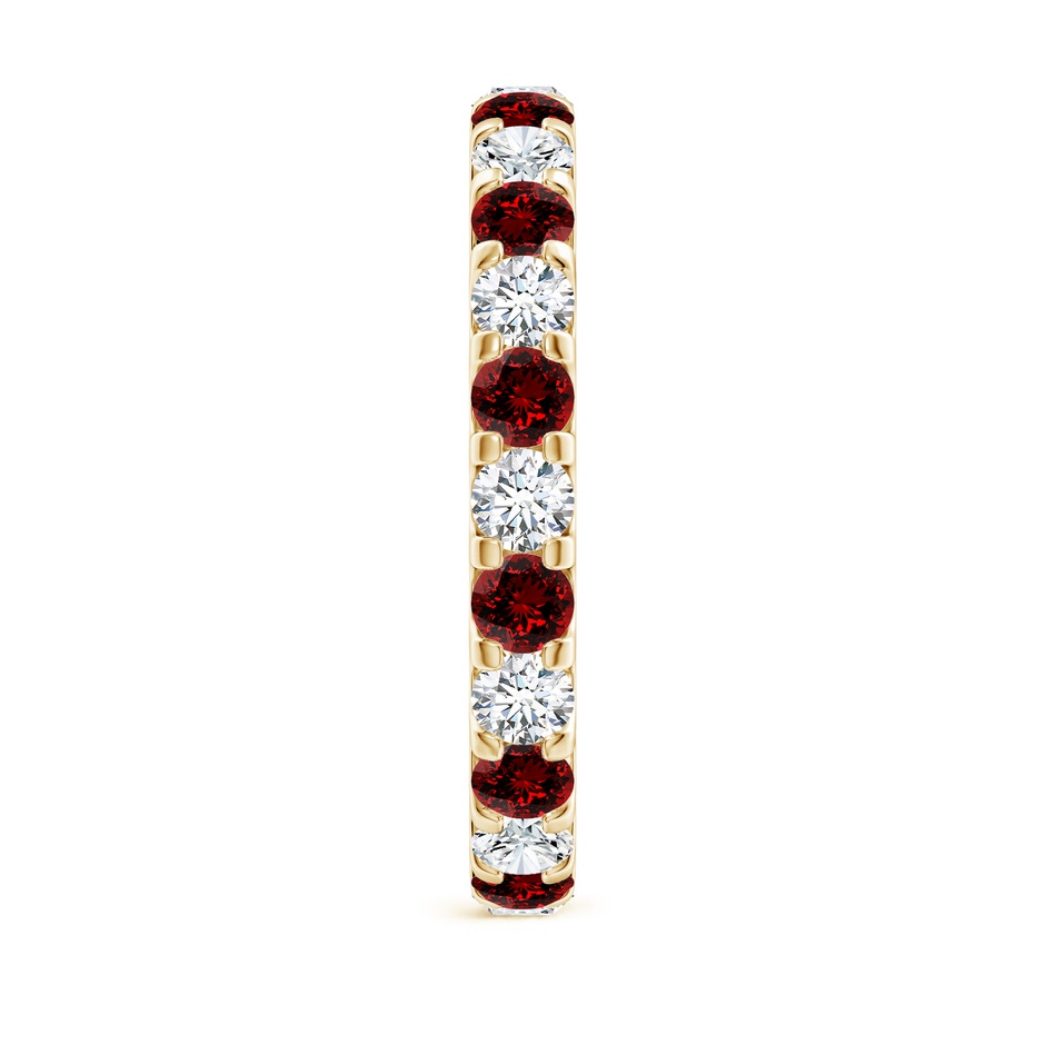 3mm Labgrown Lab-Grown Shared Prong Ruby and Diamond Eternity Band in 65 Yellow Gold side 299