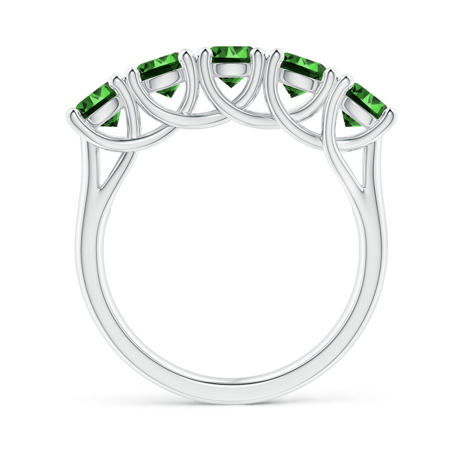 4.5mm Labgrown Lab-Grown Half Eternity Five Stone Emerald Wedding Band in P950 Platinum side 199