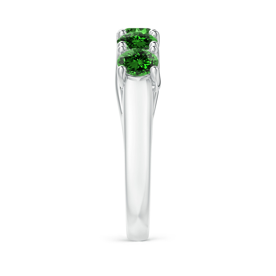 4.5mm Labgrown Lab-Grown Half Eternity Five Stone Emerald Wedding Band in P950 Platinum side 299
