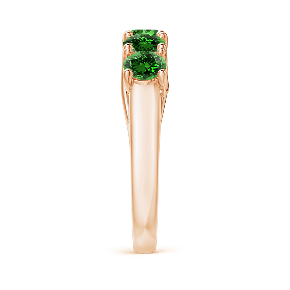4.5mm Labgrown Lab-Grown Half Eternity Five Stone Emerald Wedding Band in Rose Gold side 299