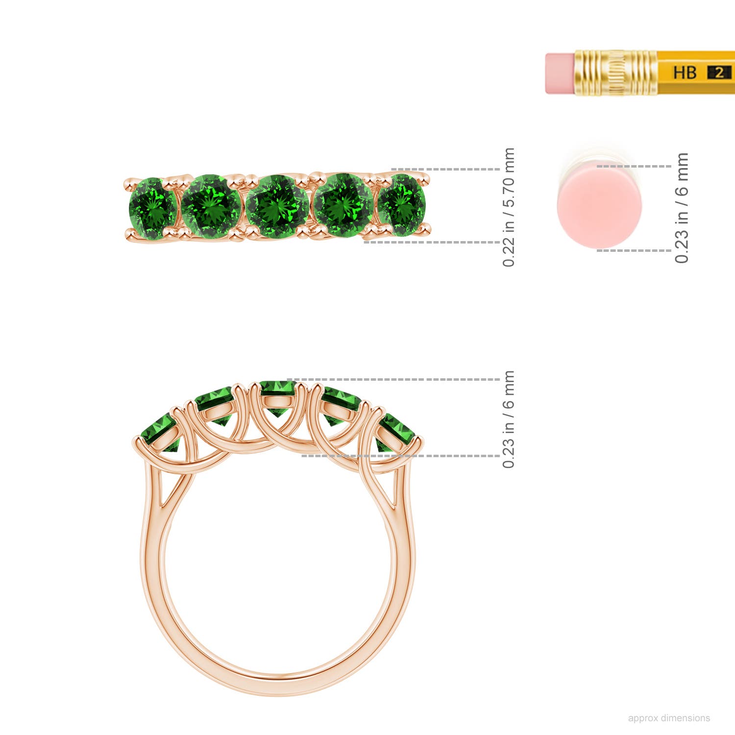 Premium - Lab-Grown Emerald / 1.75 CT / 14 KT Rose Gold