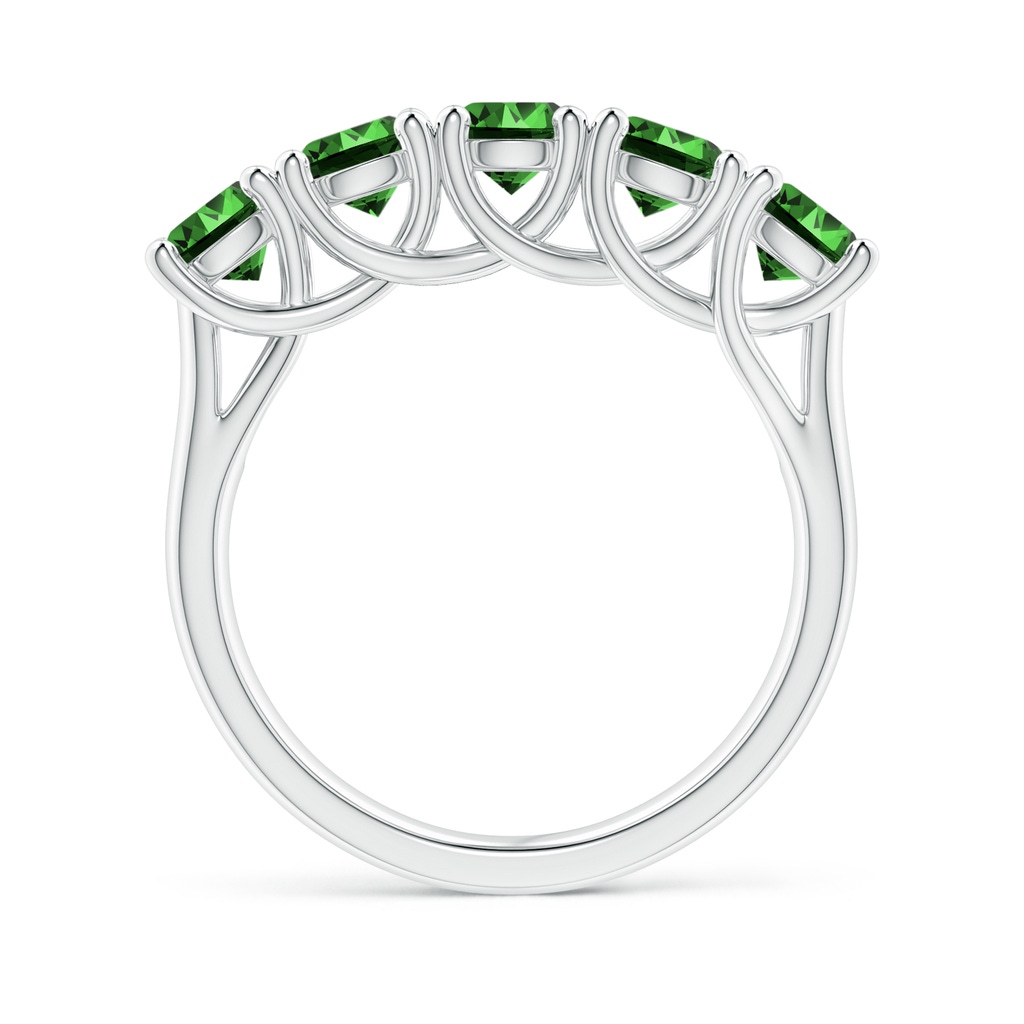 4.5mm Labgrown Lab-Grown Half Eternity Five Stone Emerald Wedding Band in White Gold Side 199