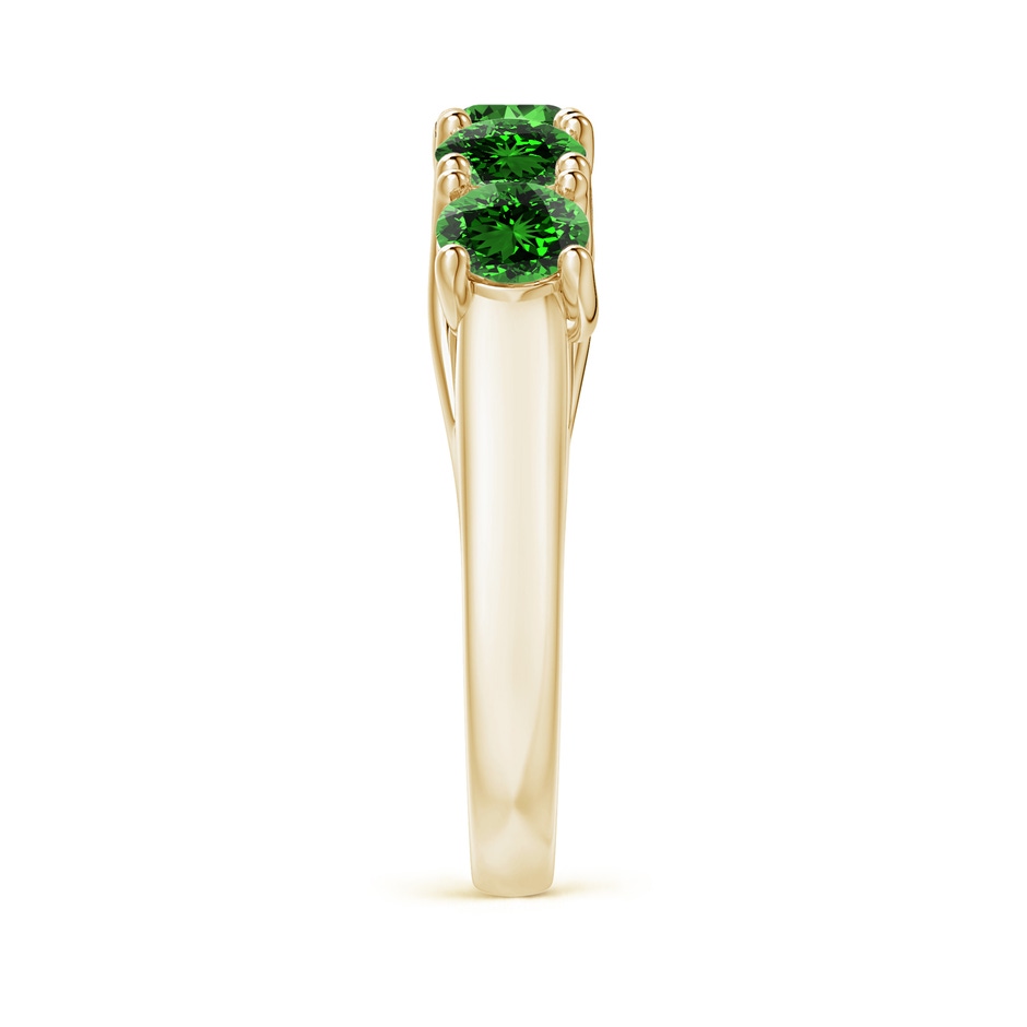 4.5mm Labgrown Lab-Grown Half Eternity Five Stone Emerald Wedding Band in Yellow Gold side 299