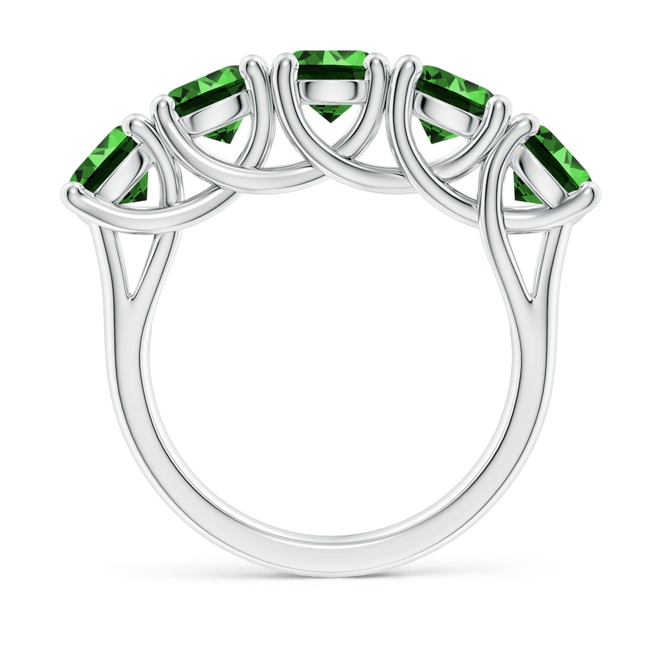 5.5mm Labgrown Lab-Grown Half Eternity Five Stone Emerald Wedding Band in P950 Platinum side 199