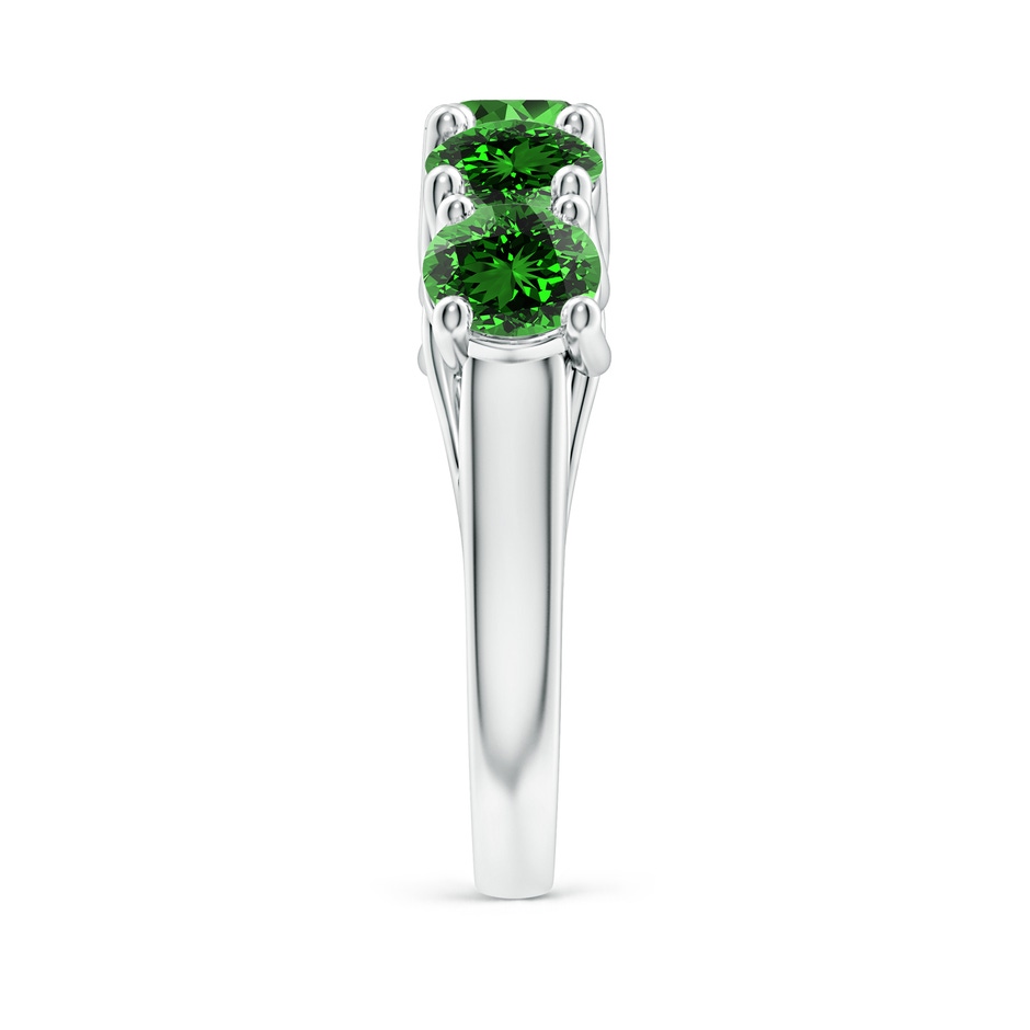 5.5mm Labgrown Lab-Grown Half Eternity Five Stone Emerald Wedding Band in P950 Platinum side 299
