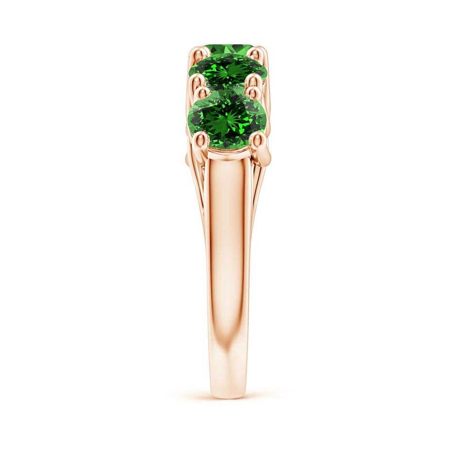 5.5mm Labgrown Lab-Grown Half Eternity Five Stone Emerald Wedding Band in Rose Gold side 299