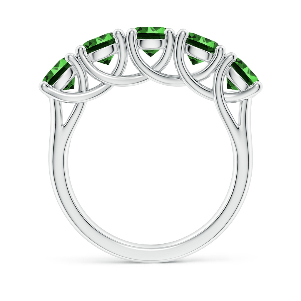 5mm Labgrown Lab-Grown Half Eternity Five Stone Emerald Wedding Band in White Gold Side 199