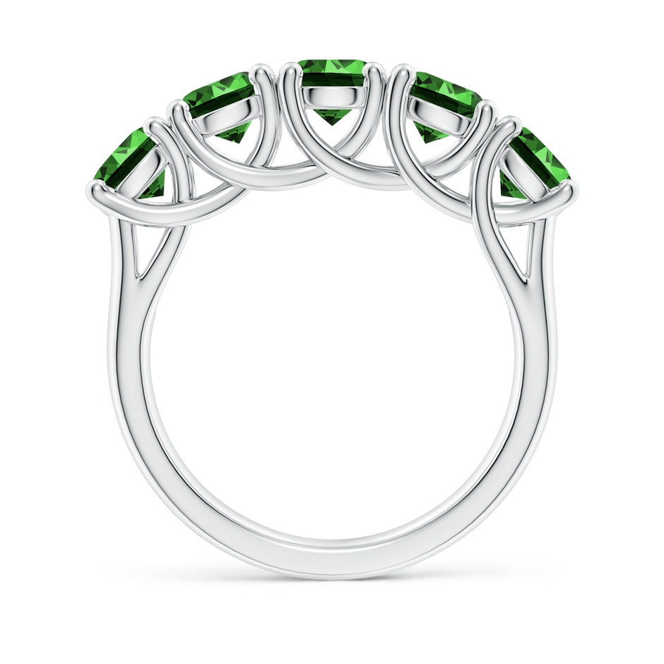 5mm Labgrown Lab-Grown Half Eternity Five Stone Emerald Wedding Band in White Gold side 199