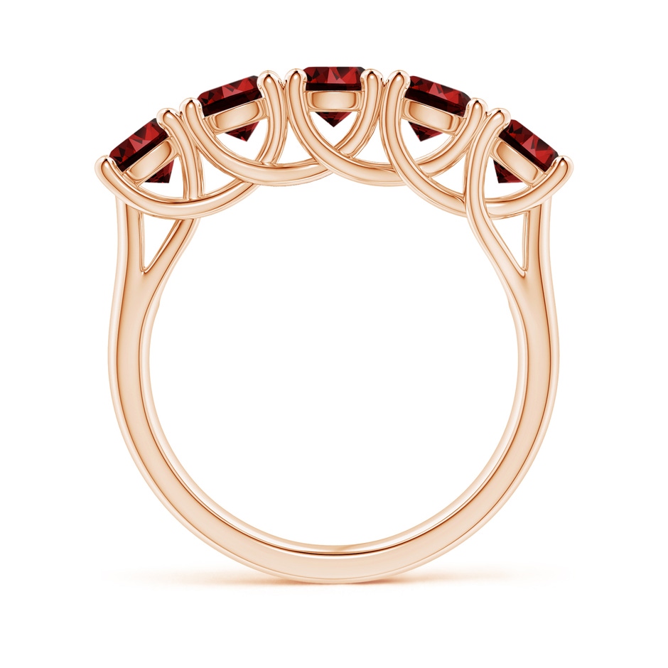 4.5mm Labgrown Lab-Grown Half Eternity Five Stone Ruby Wedding Band in Rose Gold side 199
