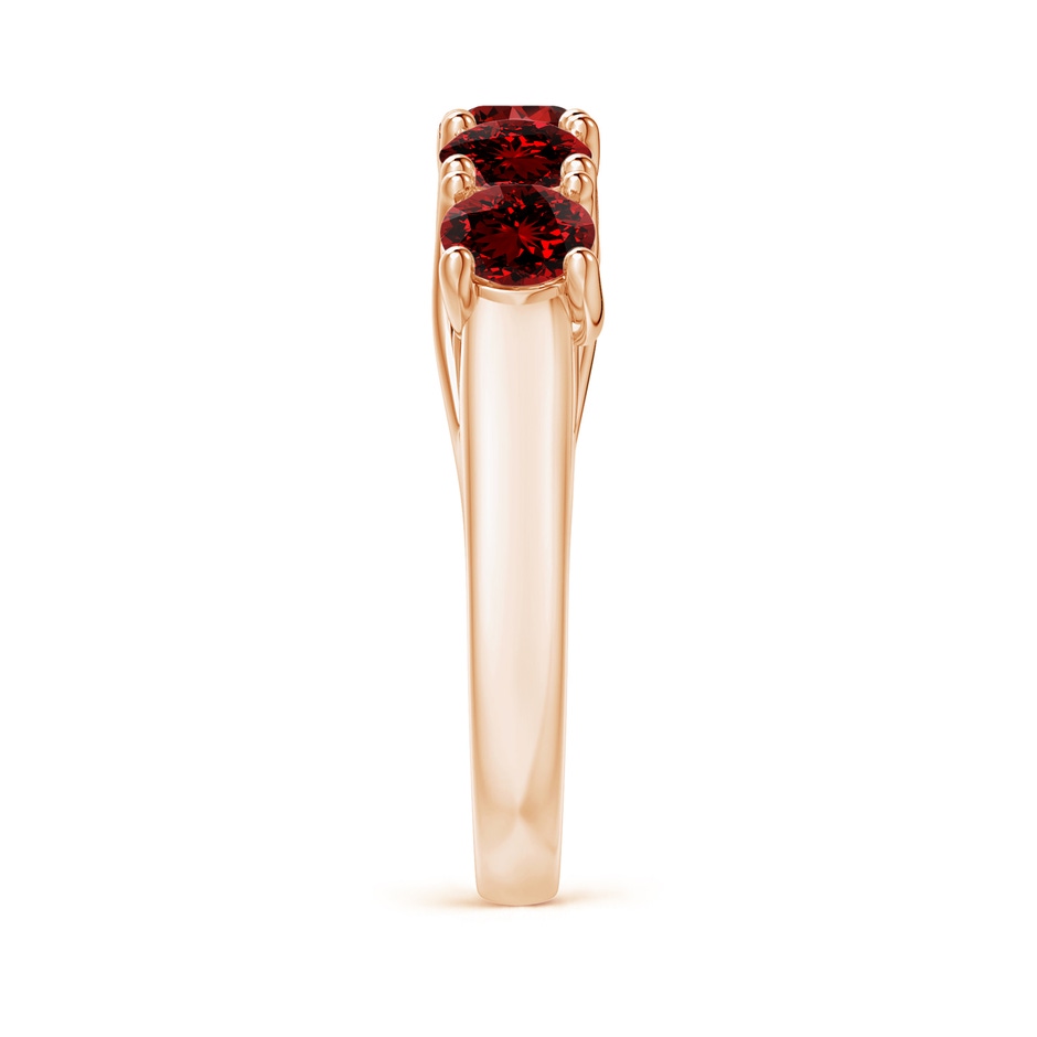 4.5mm Labgrown Lab-Grown Half Eternity Five Stone Ruby Wedding Band in Rose Gold side 299