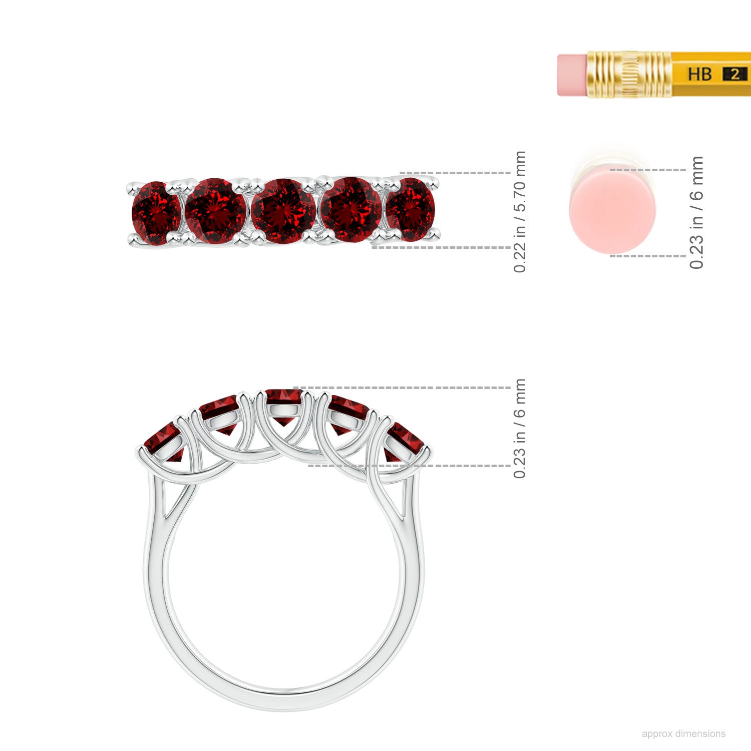 Premium - Lab-Grown Ruby / 2.3 CT / 14 KT White Gold