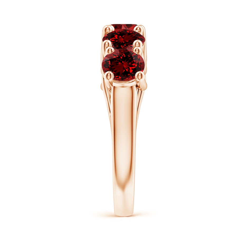 5.5mm Labgrown Lab-Grown Half Eternity Five Stone Ruby Wedding Band in Rose Gold side 299