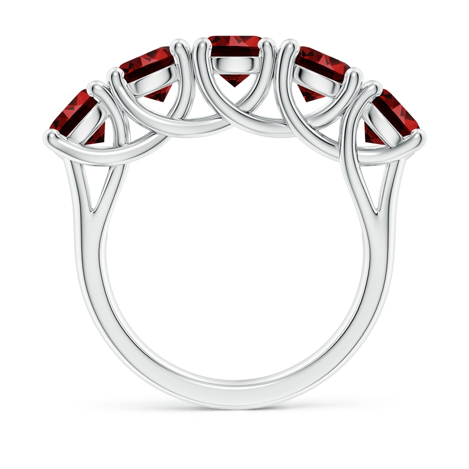 5.5mm Labgrown Lab-Grown Half Eternity Five Stone Ruby Wedding Band in White Gold side 199