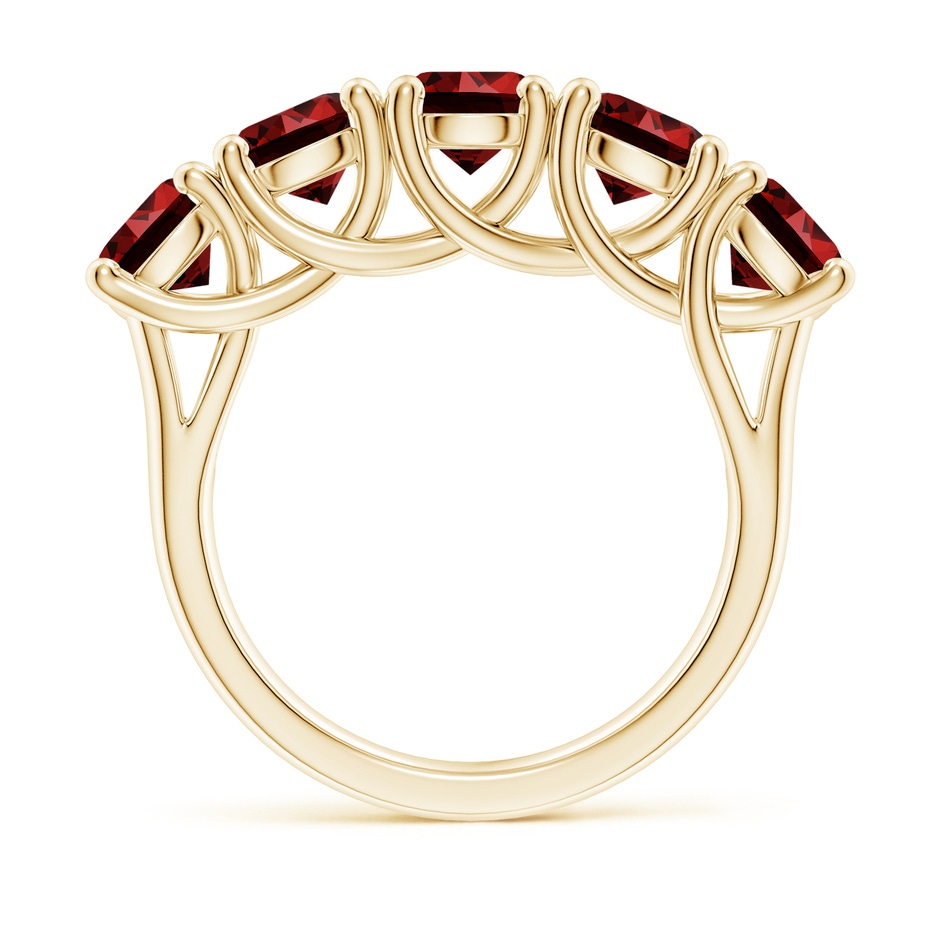5.5mm Labgrown Lab-Grown Half Eternity Five Stone Ruby Wedding Band in Yellow Gold side 199