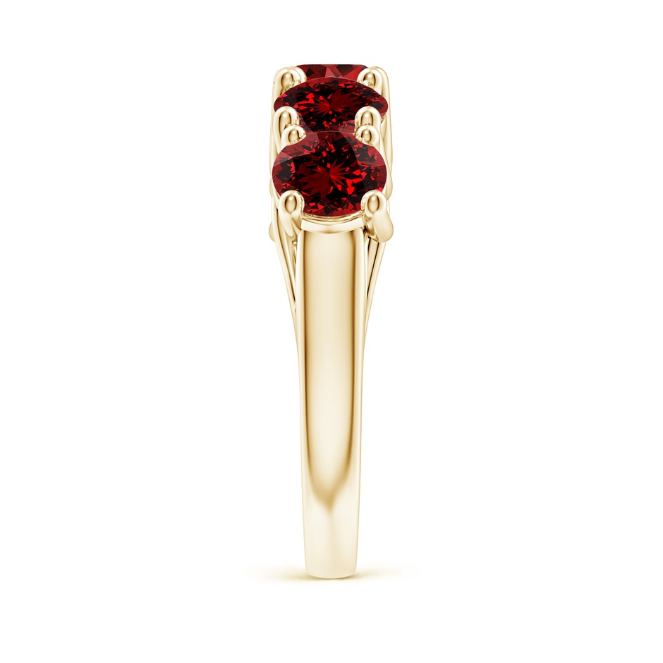 5.5mm Labgrown Lab-Grown Half Eternity Five Stone Ruby Wedding Band in Yellow Gold side 299