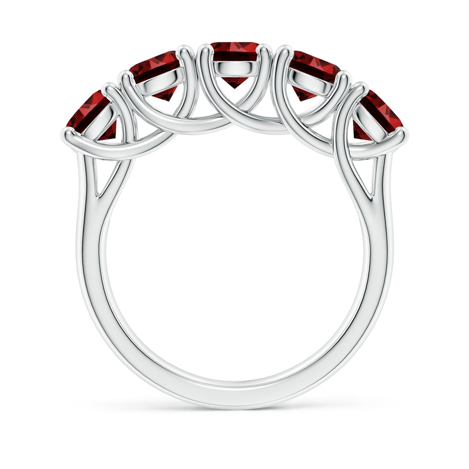 5mm Labgrown Lab-Grown Half Eternity Five Stone Ruby Wedding Band in P950 Platinum side 199