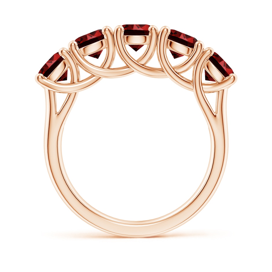 5mm Labgrown Lab-Grown Half Eternity Five Stone Ruby Wedding Band in Rose Gold side 199