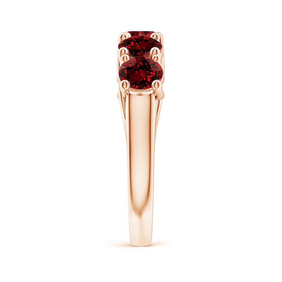 5mm Labgrown Lab-Grown Half Eternity Five Stone Ruby Wedding Band in Rose Gold side 299