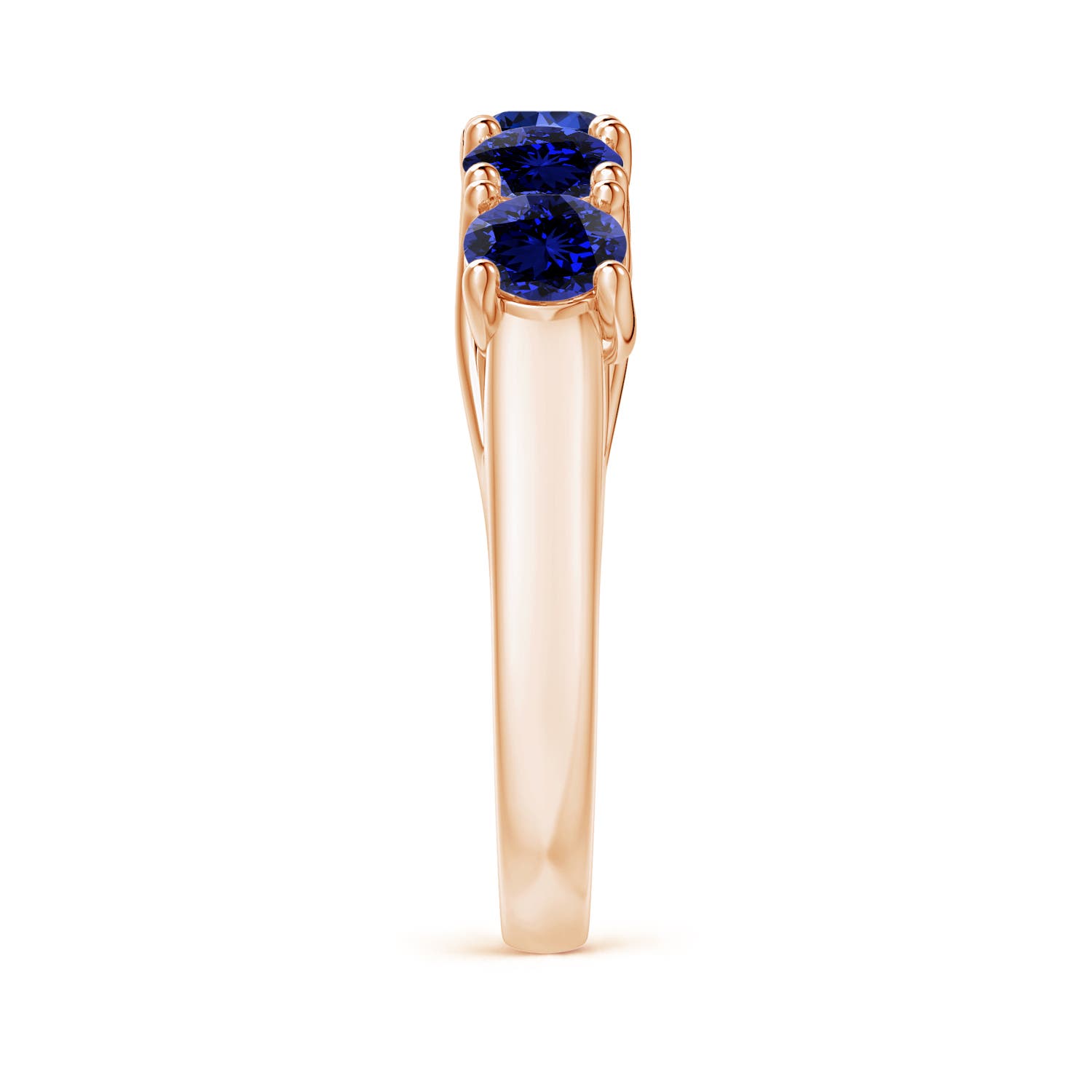 Premium - Lab-Grown Blue Sapphire / 2.3 CT / 14 KT Rose Gold