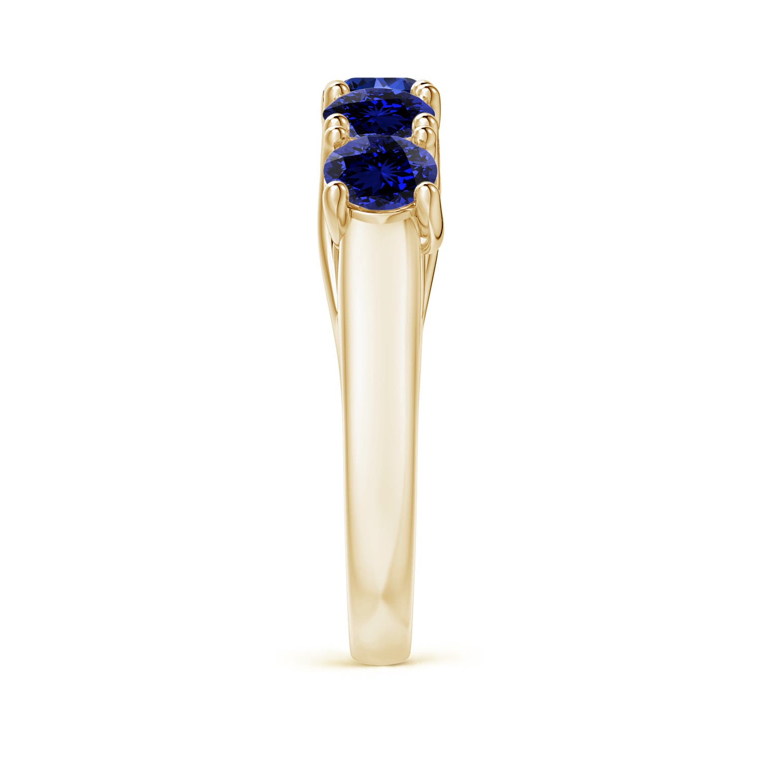 Premium - Lab-Grown Blue Sapphire / 2.3 CT / 14 KT Yellow Gold