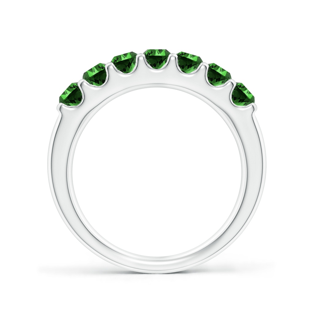 3.1mm Labgrown Lab-Grown Shared Prong Set Half Eternity Emerald Wedding Band in P950 Platinum - side 199