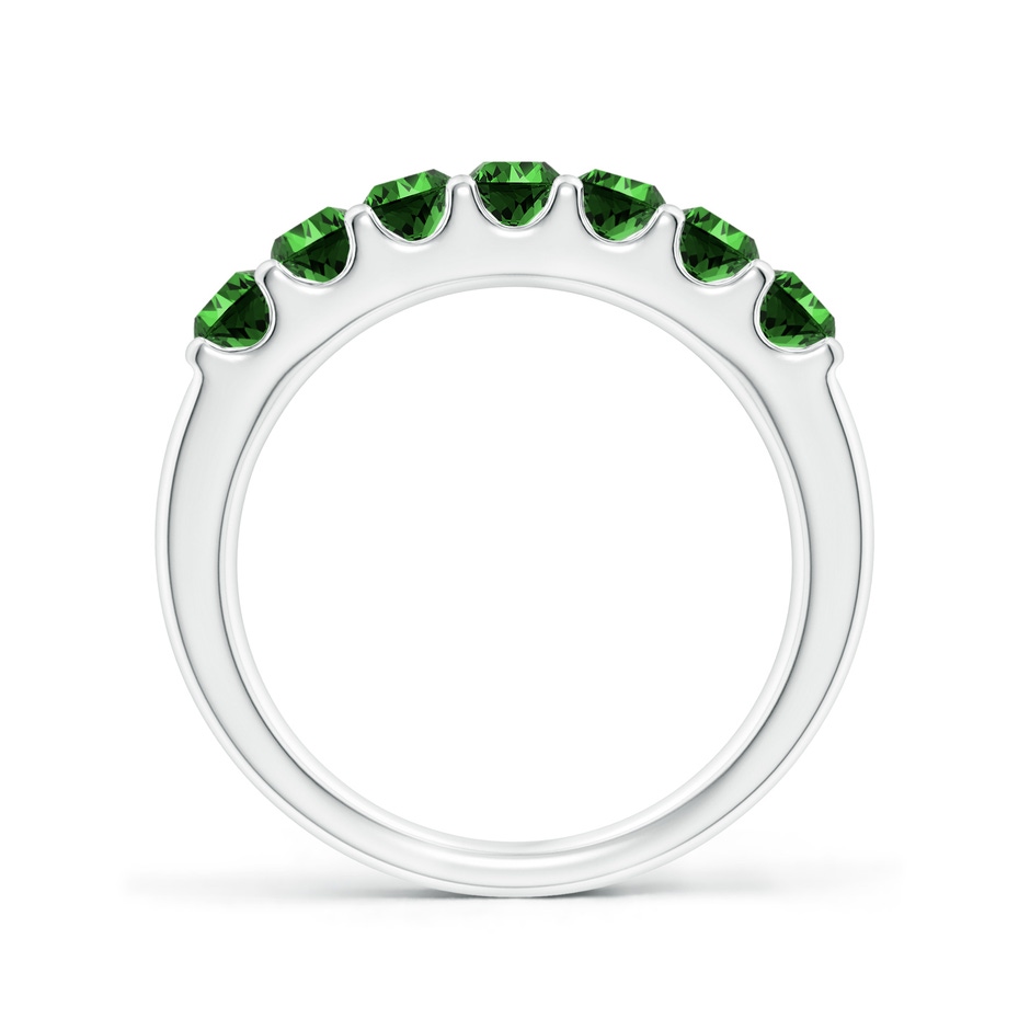 3.1mm Labgrown Lab-Grown Shared Prong Set Half Eternity Emerald Wedding Band in White Gold side 199