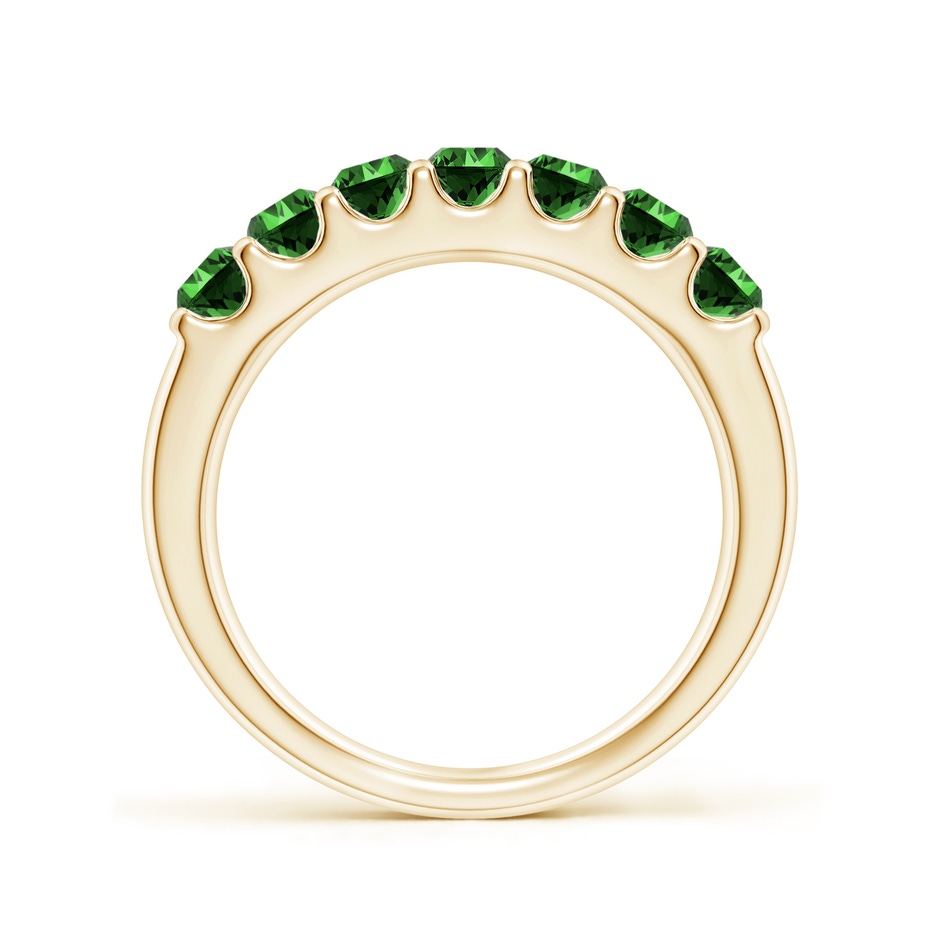 3.1mm Labgrown Lab-Grown Shared Prong Set Half Eternity Emerald Wedding Band in Yellow Gold side 199