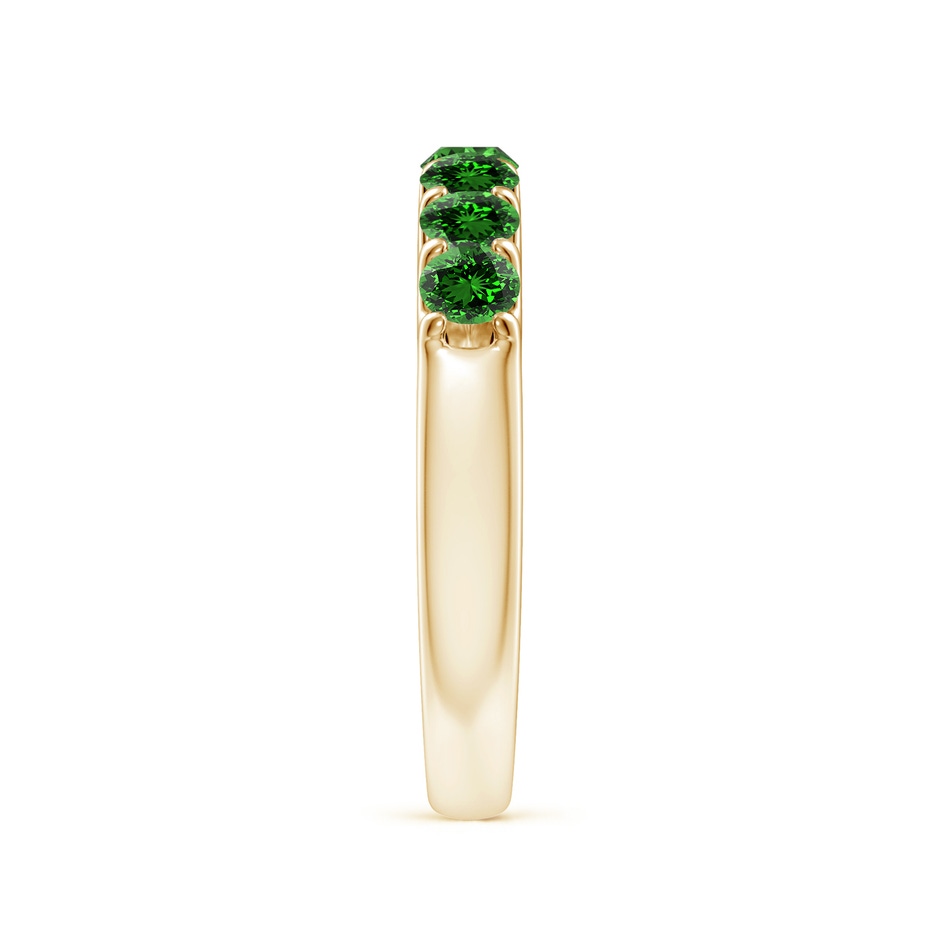 3.1mm Labgrown Lab-Grown Shared Prong Set Half Eternity Emerald Wedding Band in Yellow Gold side 299