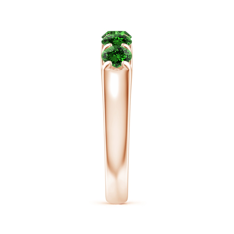 4.2mm Labgrown Lab-Grown Shared Prong Set Half Eternity Emerald Wedding Band in Rose Gold side 299