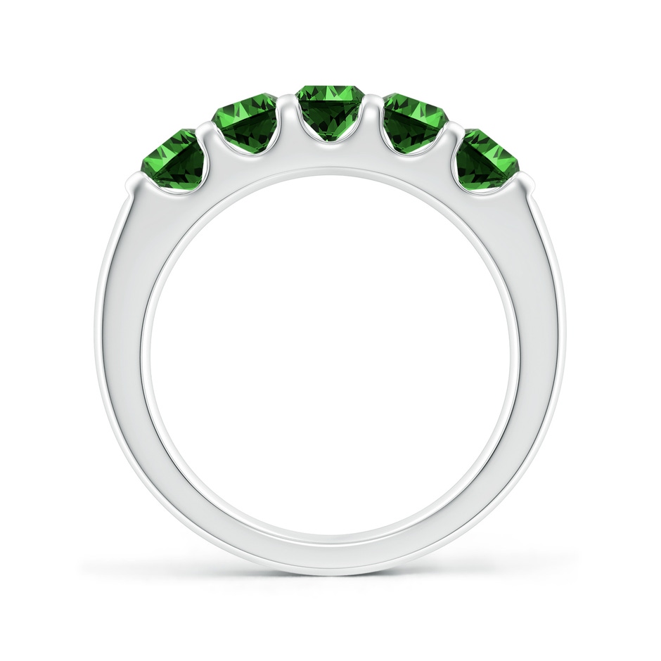 4.2mm Labgrown Lab-Grown Shared Prong Set Half Eternity Emerald Wedding Band in White Gold side 199