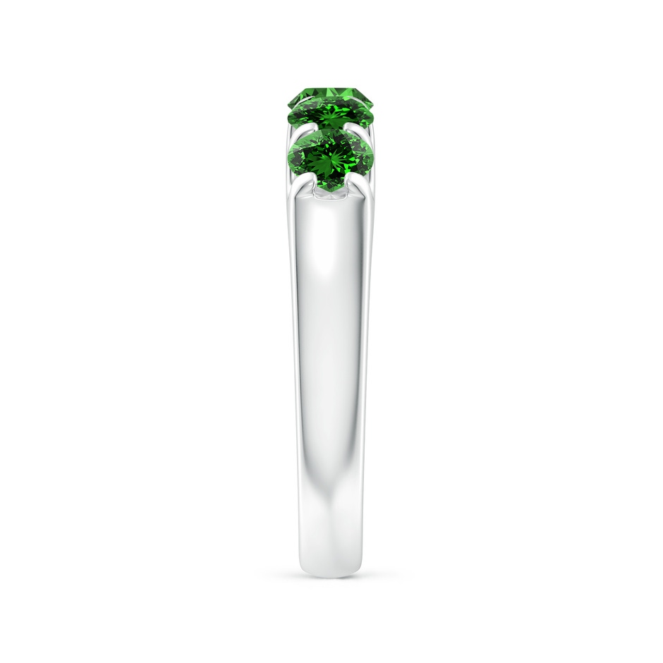 4.2mm Labgrown Lab-Grown Shared Prong Set Half Eternity Emerald Wedding Band in White Gold side 299
