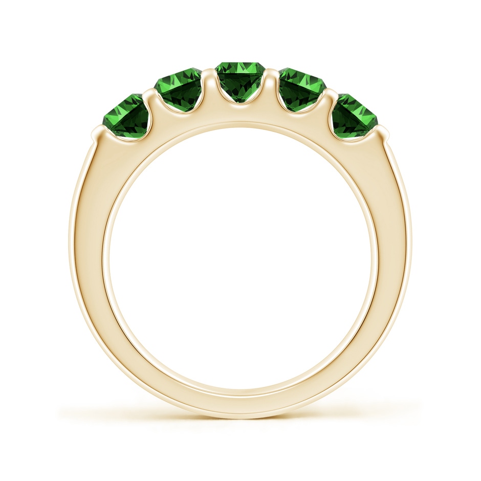 4.2mm Labgrown Lab-Grown Shared Prong Set Half Eternity Emerald Wedding Band in Yellow Gold side 199