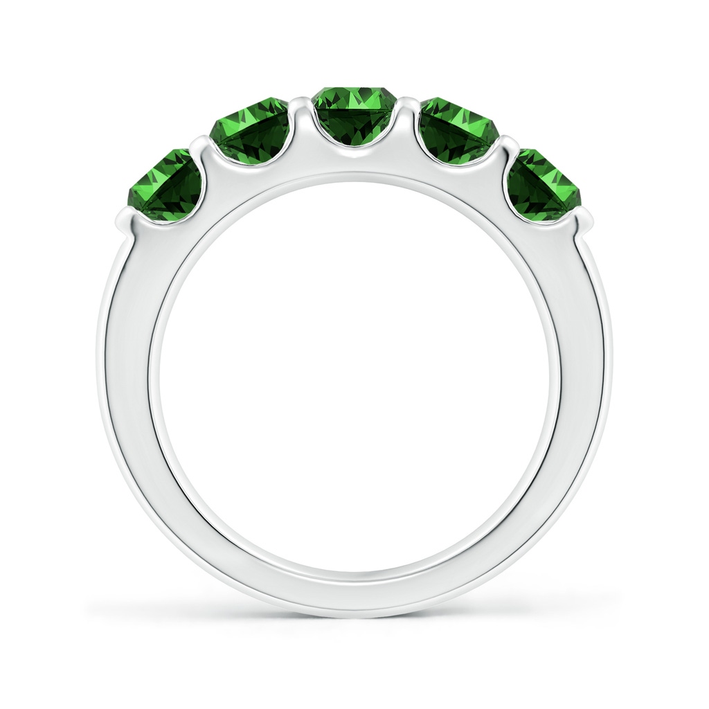 4.5mm Labgrown Lab-Grown Shared Prong Set Half Eternity Emerald Wedding Band in White Gold Side 199
