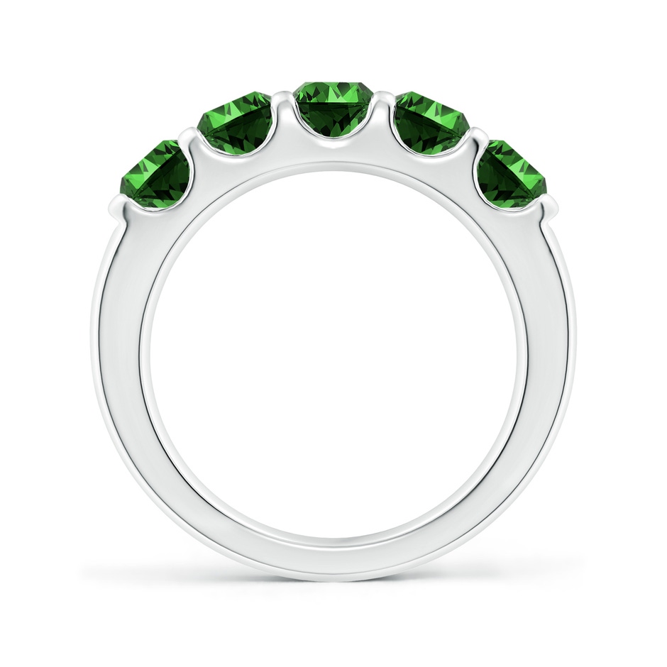 4.5mm Labgrown Lab-Grown Shared Prong Set Half Eternity Emerald Wedding Band in White Gold side 199