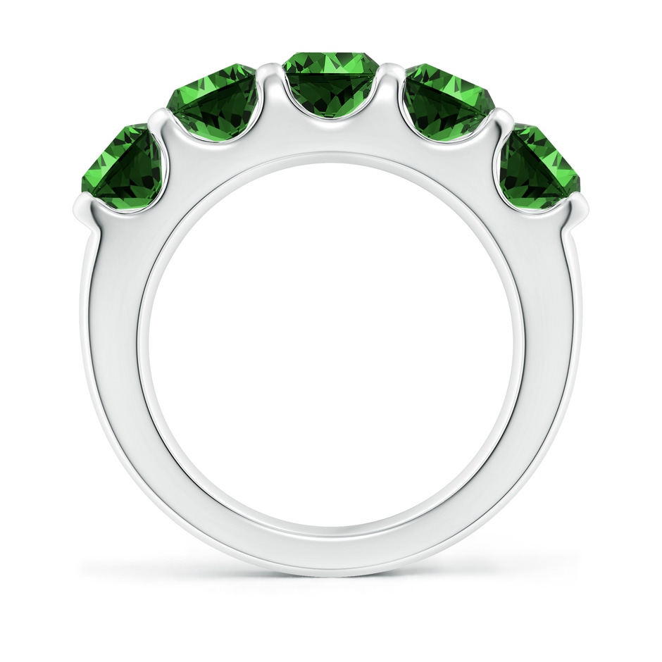 5.5mm Labgrown Lab-Grown Shared Prong Set Half Eternity Emerald Wedding Band in P950 Platinum side 199
