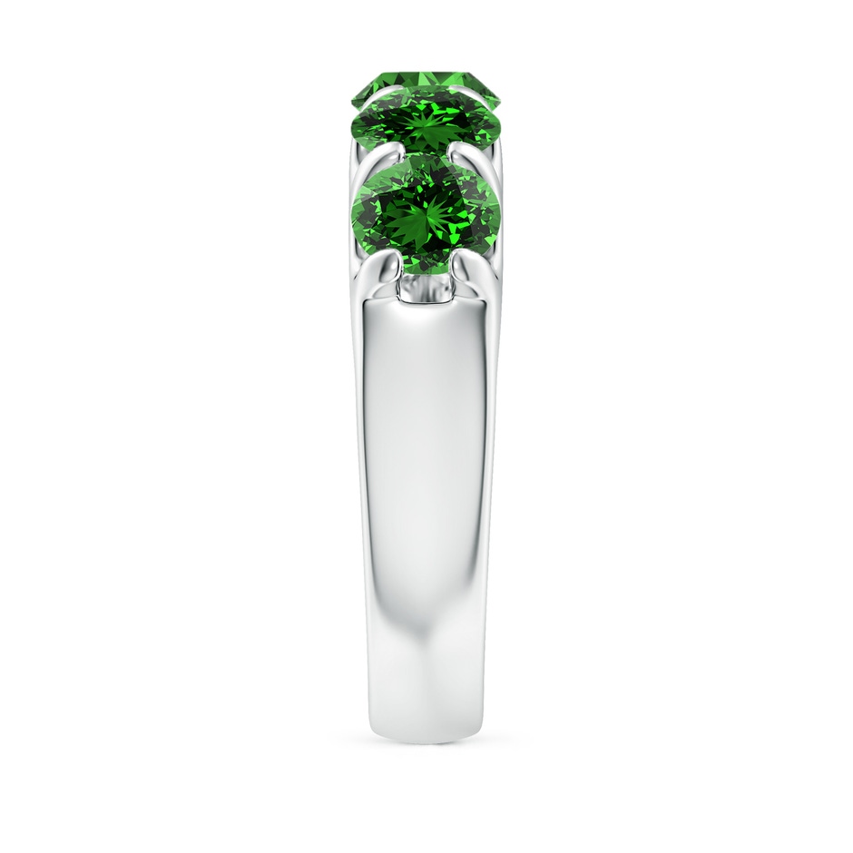 5.5mm Labgrown Lab-Grown Shared Prong Set Half Eternity Emerald Wedding Band in P950 Platinum side 299