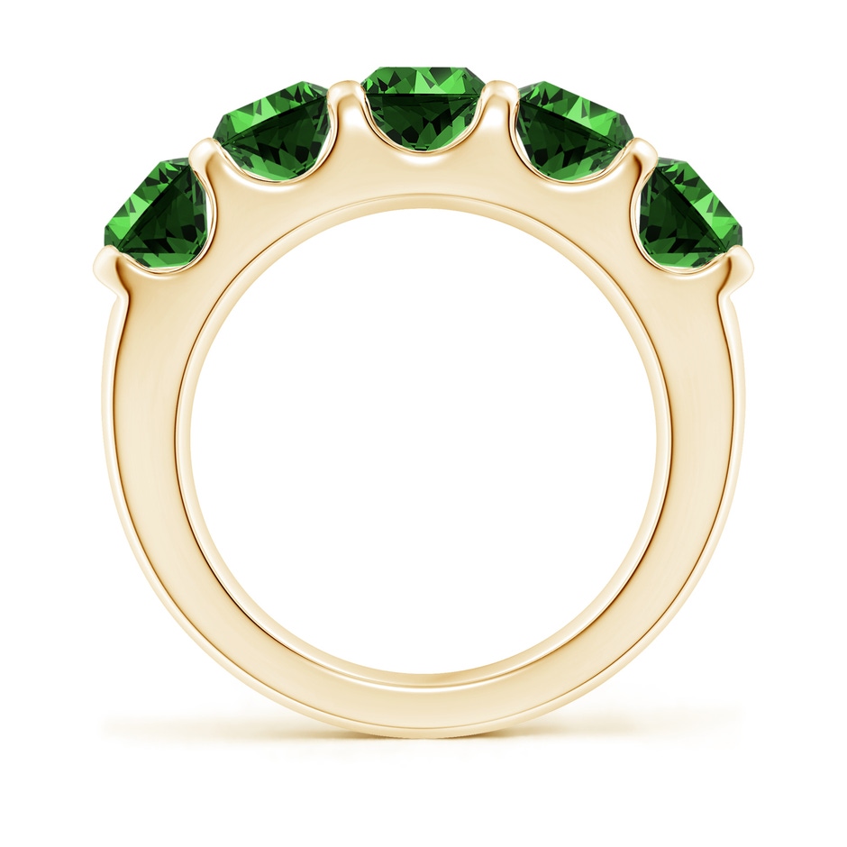 5.5mm Labgrown Lab-Grown Shared Prong Set Half Eternity Emerald Wedding Band in Yellow Gold side 199