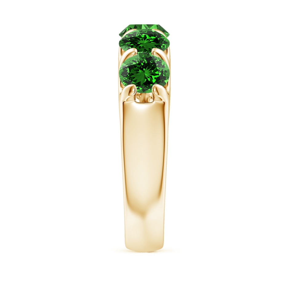 5.5mm Labgrown Lab-Grown Shared Prong Set Half Eternity Emerald Wedding Band in Yellow Gold side 299