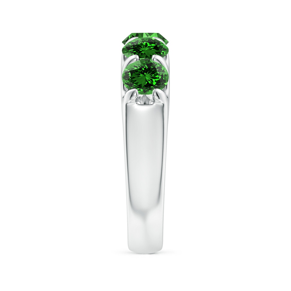 5mm Labgrown Lab-Grown Shared Prong Set Half Eternity Emerald Wedding Band in P950 Platinum side 299