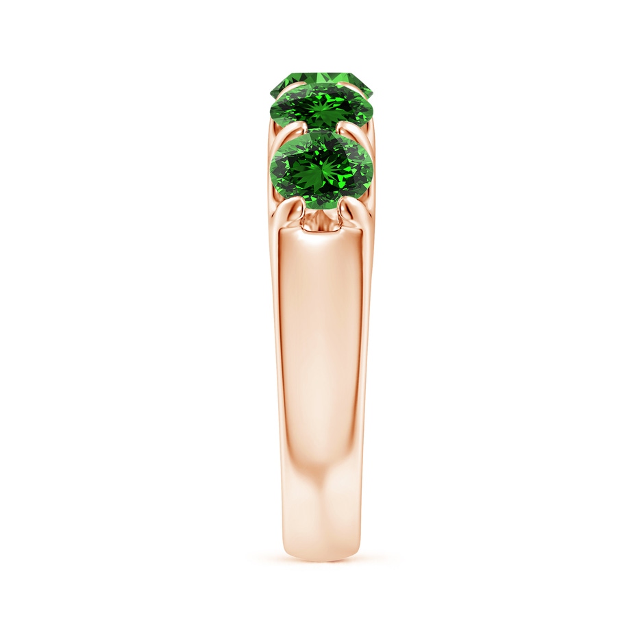 5mm Labgrown Lab-Grown Shared Prong Set Half Eternity Emerald Wedding Band in Rose Gold side 299