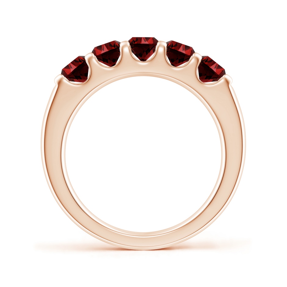 4.2mm Labgrown Lab-Grown Shared Prong Set Half Eternity Ruby Wedding Band in Rose Gold side 199