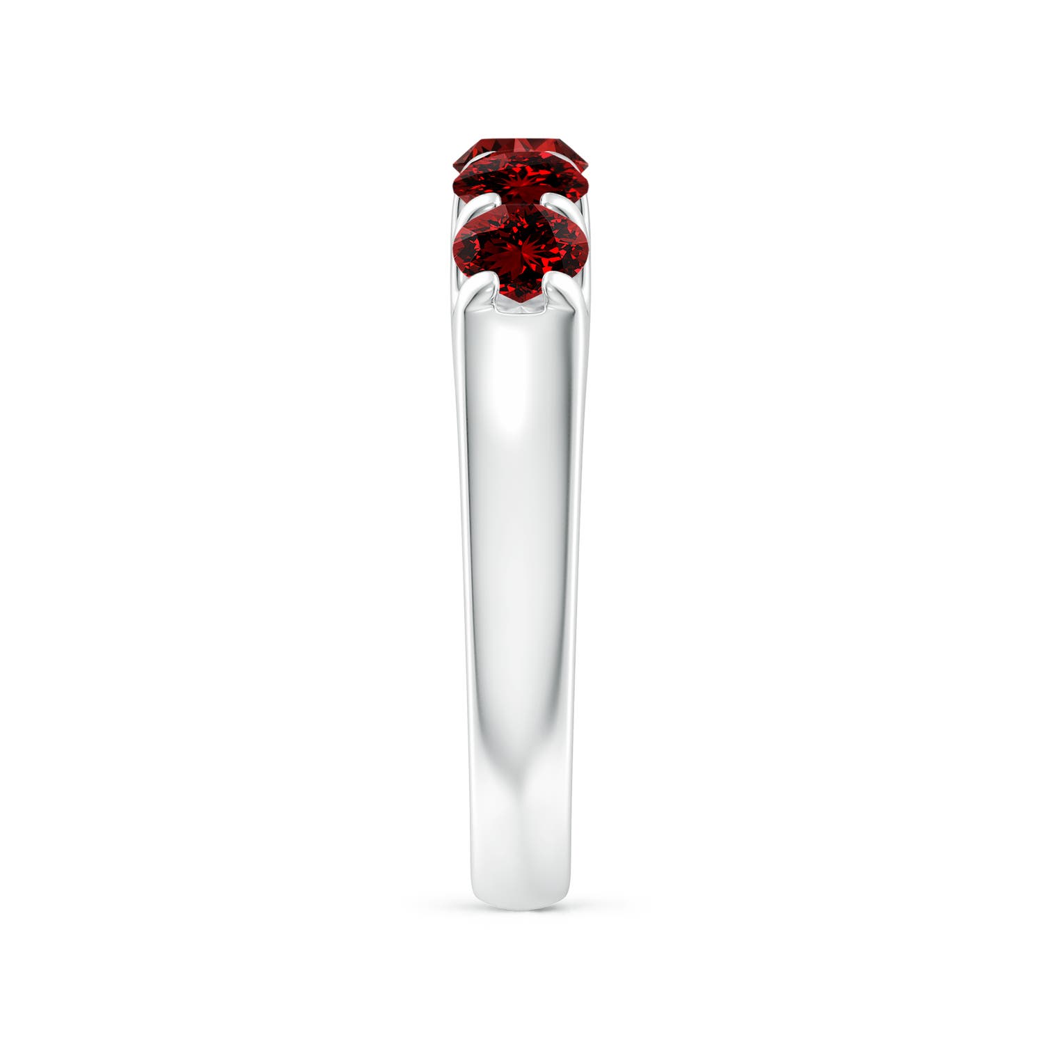 Premium - Lab-Grown Ruby / 1.85 CT / 14 KT White Gold