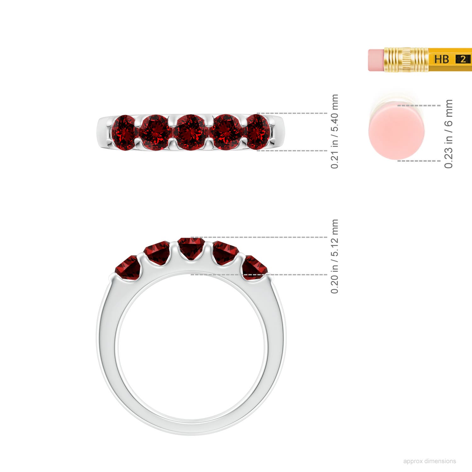 Premium - Lab-Grown Ruby / 1.85 CT / 14 KT White Gold