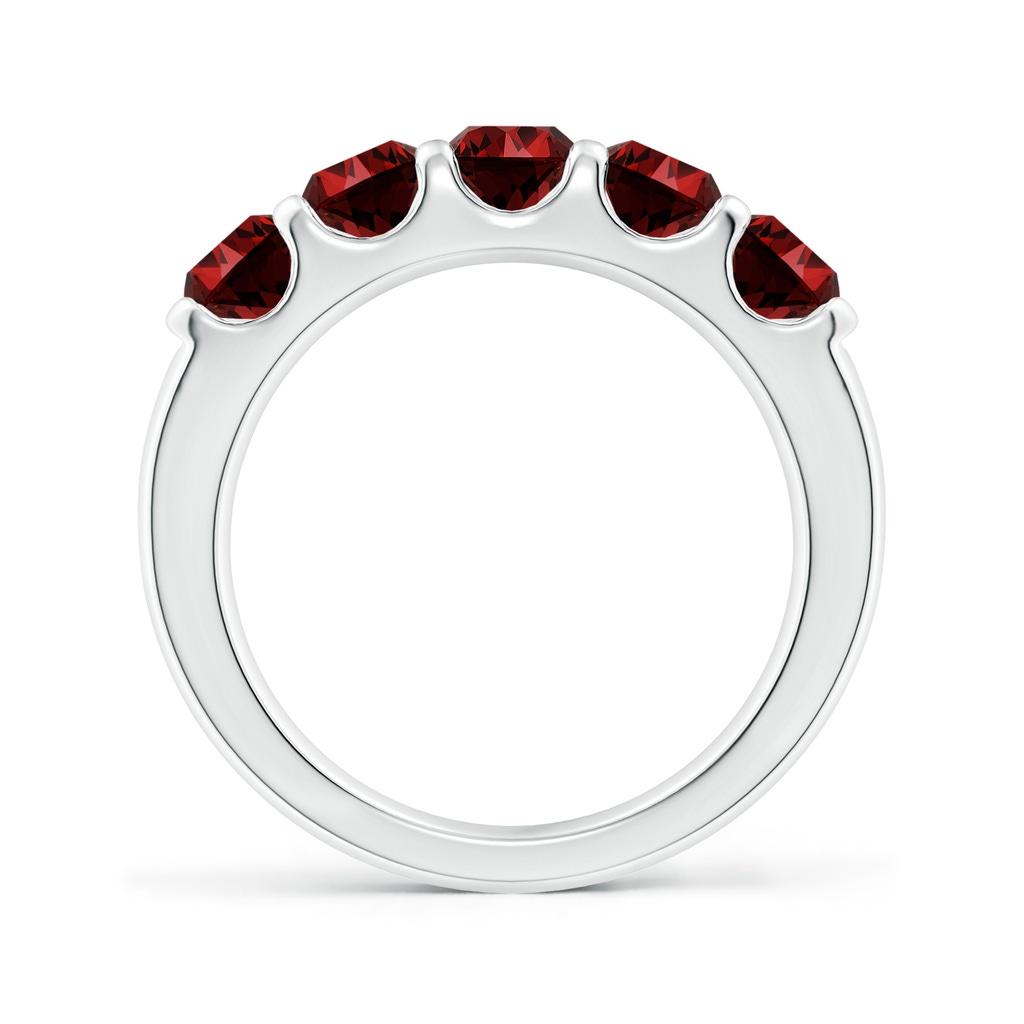 4.5mm Labgrown Lab-Grown Shared Prong Set Half Eternity Ruby Wedding Band in White Gold Side 199