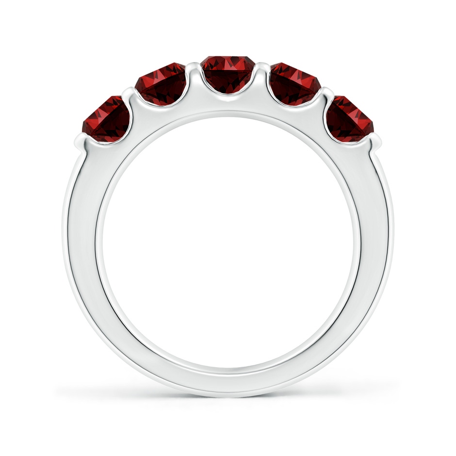 4.5mm Labgrown Lab-Grown Shared Prong Set Half Eternity Ruby Wedding Band in White Gold side 199